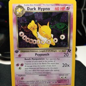 Dark Hypno 9/82 Team Rocket 1st Edition Holo Rare WoTC 2000 Pokemon Card - LP